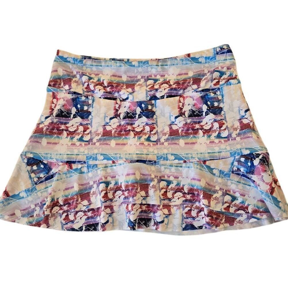 Denise Cronwall Womens Juliette Two Tier Flared Ruffle Athletic Tennis Skort Med